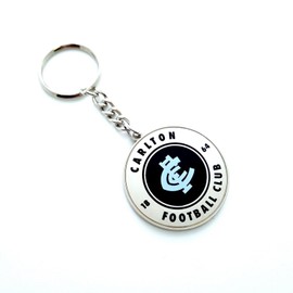 Carlton Blues AFL Team Round Logo Metal Keyring