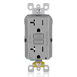 Leviton Dual-Function AFCI/GFCI Outlet, 20 Amp, Self Test, Tamper-Resistant with LED Indicator Light, Protection from Both Electrical Shock and Electrical Fires in One Device, AGTR2-GY, Gray