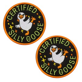 2 Pcs Funny Goose Tactical Patch, Full Embroidery Morale MEME Certified Goose Trendy Cool Patch Hook and Loop Emblem Badge for Clothes,Caps, Bags, Backpacks,Vest,Jackets,Dogs Harness