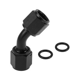A ABSOPRO Male Flare Reducer Hose Fitting Adapter AN6 45° Fuel Line Connector Aluminum Black