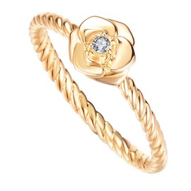Aprilery Gold Flower Rings for Women, Dainty 18K Gold Plated Statement CZ Ring Band Cable Jewelry for Teen Girls Gifts for Her (7)