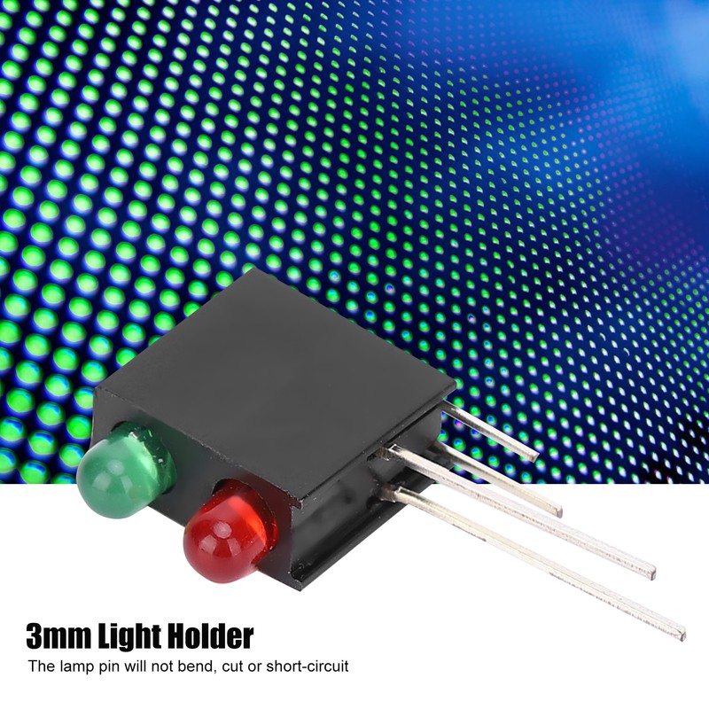 100Pcs LED Plastic Holder DualHole Black Square 90 Degree Curved