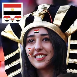 Egyptian Flag Tattoos,10 Sheets Egypt Flag Temporary Tattoos Stickers,40 Pcs Waterproof Sweat Sports National Flag Tattoos For Men Kids Women (Egypt)