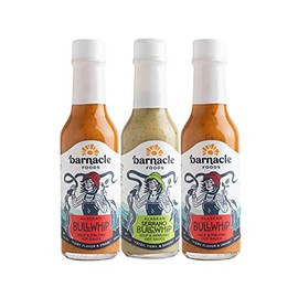 Barnacle Foods Bullwhip Kelp Hot Sauce Variety Pack | Kelp & Serrano or Piri-Piri Peppers | Made in Alaska | Delicious Savory Umami Flavor & Heat | Packed with Vitamins & Minerals | Great for Dipping & Pouring | 3 Pack
