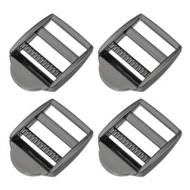 PATIKIL Ladder Lock Buckle Slider 1", 4 Pack Zinc Alloy Adjustable Webbing Strap Release Buckles Belt Tri-Glide for Backpack Sewing DIY, Black-Gray