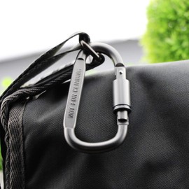 6PCS Grey Carabiner Clip D Shape Buckles Spring Snap Keychain Ring Hooks Locking Biners for Backpack Belt Loop Dog Leash Hanging Keys Bags Water Bottle Travel Camping Hiking Garage Bathroom Stall Home