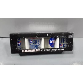 SILVER BUFFALO  NASA GLASSWARE SET  OF FOUR 1.5 OZ