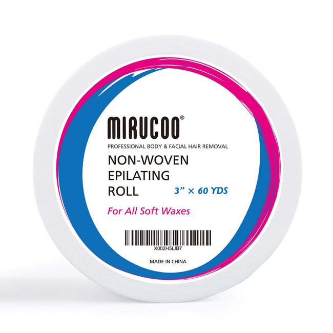 Mirucoo Non-woven Wax Strip Roll for Body and Facial Hair Removal, 3 Inches x 60 Yards Pack Salon Quality Epilating Roll