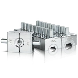AMZCNC YQK-70 Crimping Dies Including 9 Pairs of Hexagon Crimping Dies (12, 10, 8, 6, 4, 2, 1/0, 2/0 AWG)(1/8" for Stainless Steel Wire Rope)