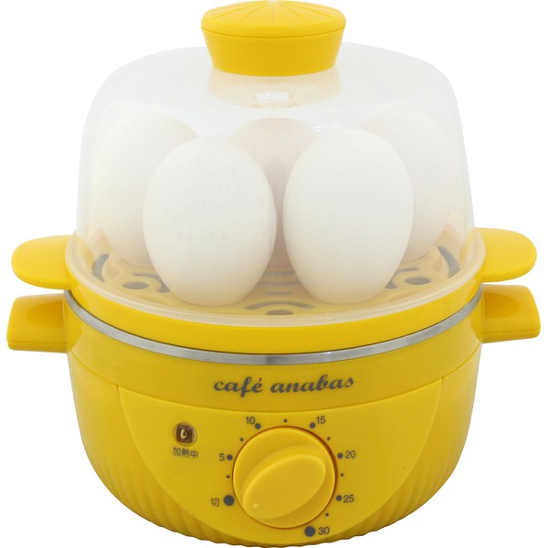 ANABAS SE-001 Steam Cooker, Boiled Egg Meijin Easy Steamer, Boiled Egg Maker with Timer, Yellow