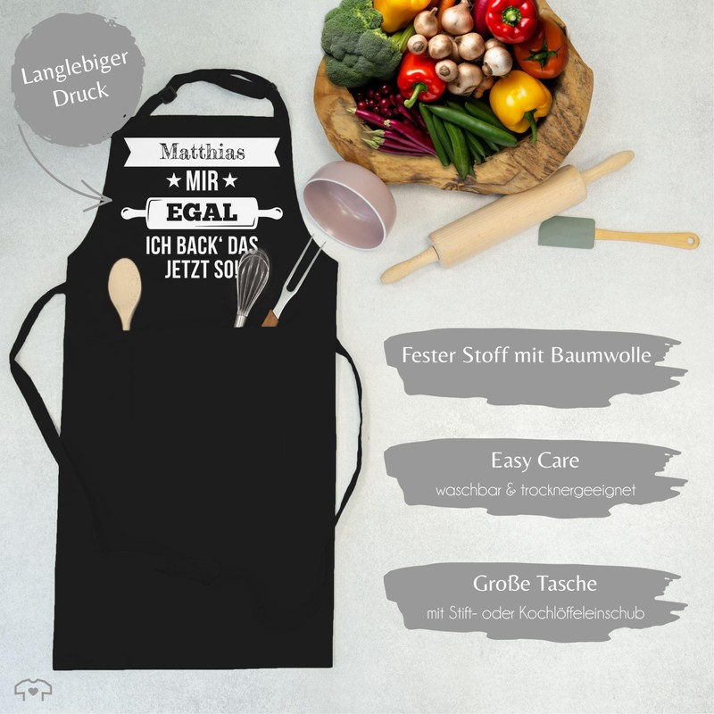 Geschenk mit Namen personalisiert by Shirtracer - Apron - Baking