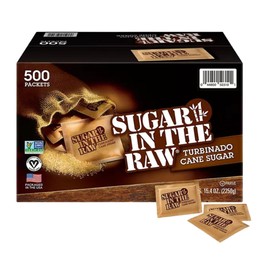 Organic Sugar In The Raw Packets Bulk 500 Ct - Organic Raw Sugar 500 Packets, +STICKER DR