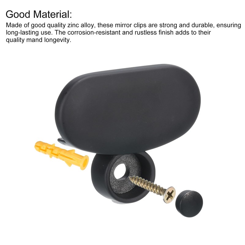 uxcell Mirror Clips, 4Pcs - Zinc Alloy Oval Mirror Holder