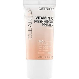 Catrice Clean ID Vitamin C Fresh Glow Primer, Orange, for Combination Skin, Brightening, Primering, Revitalising, with Vitamins, Radiant, Translucent, Vegan, Alcohol Free (30 ml)