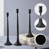 Denique Iron Taper Candle Holder Set of 3, Black Candlestick
