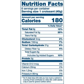 bakerly Chocolate Croissants with Real Chocolate, Non GMO, Free from Artificial Flavors & Colors, Pack of 4, 6-count (24 Total Croissants)