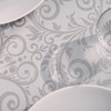 KP HOME Luxury Silver Grey Oriental Baroque PVC Wipe Clean