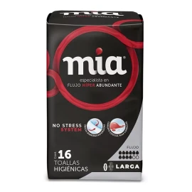 MIA Toalla Femenina Mia Night Larga 31 Cm 6/16 Pz=96 Toallas