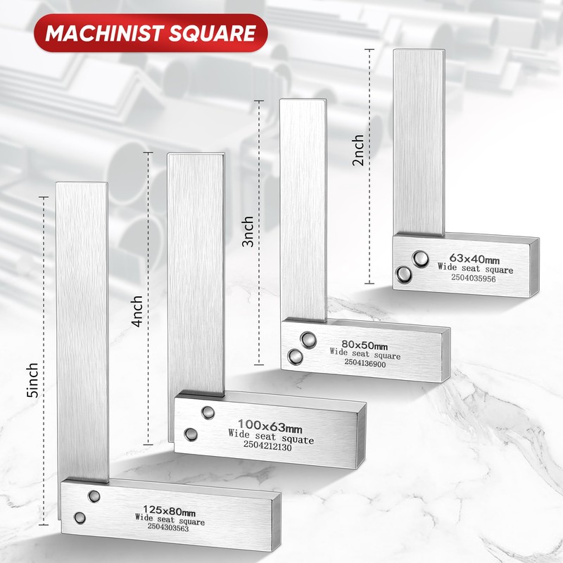 Frienda Machinist Square Set, 2", 3", 4" and 5" Squares
