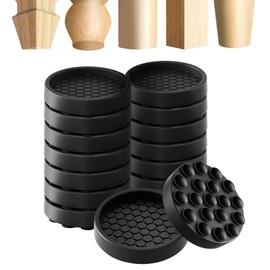 16 Pcs Furniture Pads Non Slip, BOIVSHI Round Furniture Grippers for Hardwood Floors, 2” Furniture Pads Non Slip, No Slide Furniture Cups Floor Protector for Bed Couch Stoppers (Black)