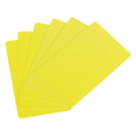 sourcing map 20pcs Blank PVC Cards Color, CR80 15Mil Plastic Blank ID Card Waterproof for ID Badge, Identification Badges, Printer, Yellow