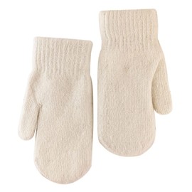 homeemoh Knit Mittens for Women Warm Winter Fleece Lined Mittens Women‘s Gloves for Cold Weather, Beige, One Size