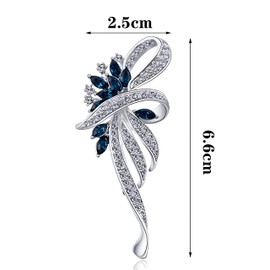 2PCS Wedding Bridal Crystal Corsage Brooch Pin for Women Classy Bouquet Bridal Brooch Pin (D)