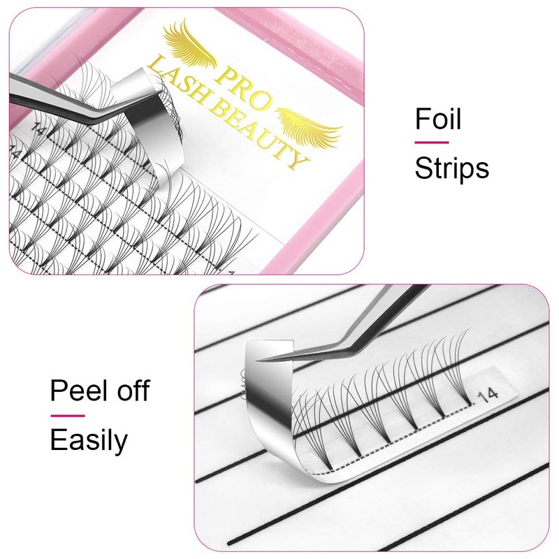 Fan Eyelash Extensions, 5D-C-0.07-14, Short, Ready-Made Volume Eyelashes, 0.07 C