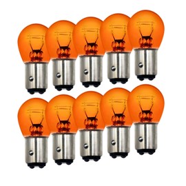 Lanuovx 1157amber Bulbs 10 Pack,S25 1157A Tail Light Bulb 12V 21W/5W Miniature Tail Light Turn Signal Brake Light Bulb,P21W 2357 7528 2057 1016 Automotive Light Bulbs