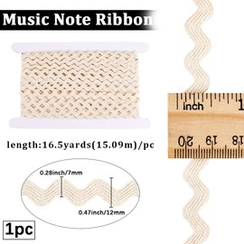 GORGECRAFT 16.5 Yards Cotton Rick Rack Trim for Sewing 1/2 inch RIC Rac Rickrack Lace Wave Ribbon Floral White Zig Zag Wave Bending Fringe Lace Trim S Shaped Woven Braided Fabric for DIY Crafts