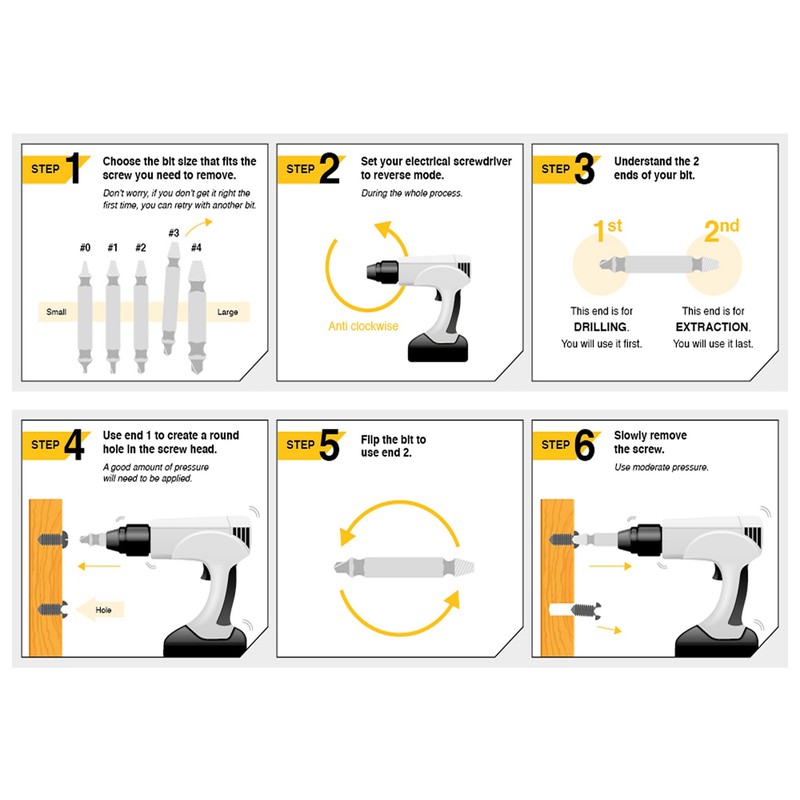 5pcs HSS 4341 Steel M3-M18 Damaged Screw Extractor Set Hex