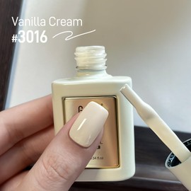 GAOY Jelly White Gel Nail Polish, 16ml Sheer Translucent Netural Soak Off Gel Polish, UV Light Cure for Nail Art DIY at Home, 3016 Vanilla Cream