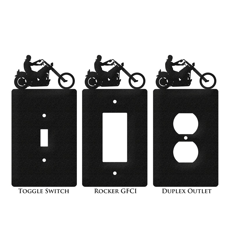 SWEN Products Motorcycle Easy Rider Wall Plate Cover (Single Outlet,