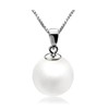 Qimily 18K Gold Freshwater Cultured White Pearl Pendant Necklace 9-10mm