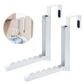Letowe Over The Door Hanger Hooks for Clothes, Over The Door Coat Hook Portable Clothes Drying Rack for Laundry Foldable Rack Space Saving - 2 Pack