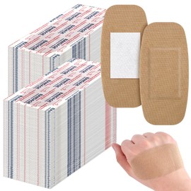 Sinmoe 600 Pcs Large Bandages Bulk Big Flexible Adhesive Bandages Wound Care Fabric Bandages for Care and Protect Wounds, 2 x 4 Inch