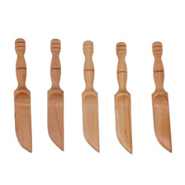 Handmade Wooden Butter Knife Jelly Cheese Spreaders Sandwich Condiment Spreaders for Cooking 5 Pcs Light Color