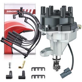 MAS Ignition Distributor w/Cap & Rotor and Set of 6 Wire Sets Compatible with 1996-2004 Nissan Frontier Xterra Quest Pickup 3.3L V6