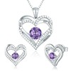 CDE Birthstone Jewelry for Women Heart Pendant Necklaces 925 Sterling
