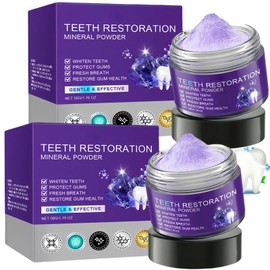 Teeth Restoration Mineral Powder - Strengthens Teeth & Gums, Freshens Breath - Tooth Powder - Natural Dental Care for Oral Health (2PCS)