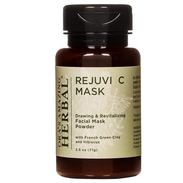 Exfoliating Clay Mask, Rejuvi C Powder, Rosehip and Hibiscus, French Green and Kaolin Clay, Frankincense, Natural Skin Care, Ora’s Amazing Herbal