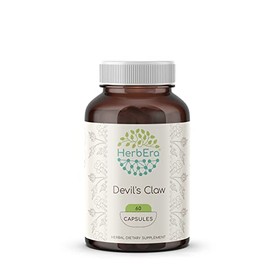 HerbEra Devil's Claw 60 Capsules, 500 mg, Devil's Claw (Harpagophytum Procumbens) Dried Root (60 Capsules)