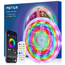 PSTAR RGBIC LED Strip 6 m, Dreamcolor LED TV Backlight, App and RF Remote Control, Sync with Music, USB LED Built-in IC Lighting, for 70 to 85 Inch TVs Smart LED Backlight