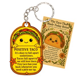 Rusaten Positive Tacos Keychain Inspirational Gifts For Women Men, Positive Tacos Gifts For Women, Birthday Valentine Emotional Support Gift For Teacher, Mom, Dad, Daughter, Friend, Coworker
