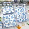 JarThenaAMCS 60 Sheets Ocean Tissue Paper Blue Seahorse Shell Coral