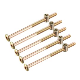 uxcell M6x100mm Furniture Bolt Nut Set Hex Socket Screw 50mm Thread Length with Barrel Nuts for Beds Headboards Chairs 5 Sets