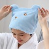 Microfiber Hair Drying Towels Cartoon Bear Dry Hair Hat Thicker