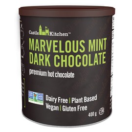Castle Kitchen Marvelous Mint Dark Chocolate Premium Hot Cocoa Mix - Dairy-Free, Vegan, Plant Based, Gluten-Free, Non-GMO Project Verified, Kosher - Just Add Water - 14 oz
