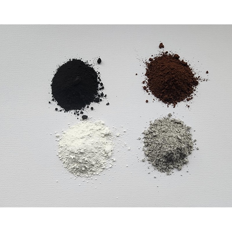 Stone Repair Powder Pigments, 4 Colors Black Brown White Grey,
