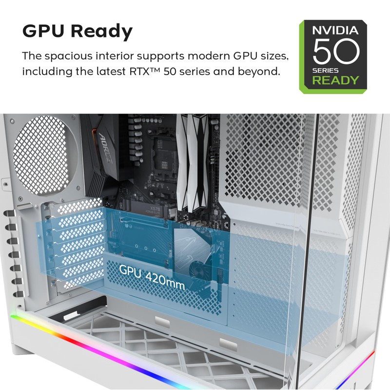 MONTECH HS02, ATX Mid-Tower PC Case, Gaming PC, High-Airflow, Reversible